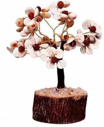DORVIK 54 Beads Gomti Chakra Tree With Pure Rudraksha Beads Decorative Showpiece  -  20 cm