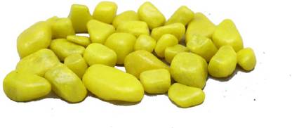 Pebblo Unpolished Yellow Stone Pebbles (5 KG), - Decorative Pebbles for Exterior Home Décor & Aquarium Polished Asymmetrical Marble Stone