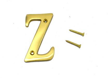 Wigano 3" House Door Alphabets Brass Yellow (Alphabet Z) Sign