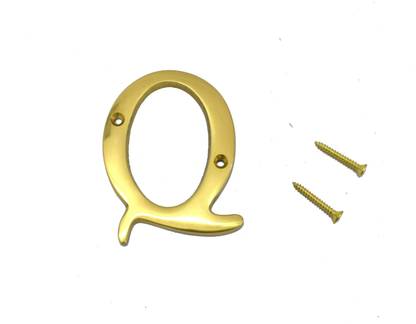 Wigano 3" House Door Alphabets Brass Yellow (Alphabet Q) Sign