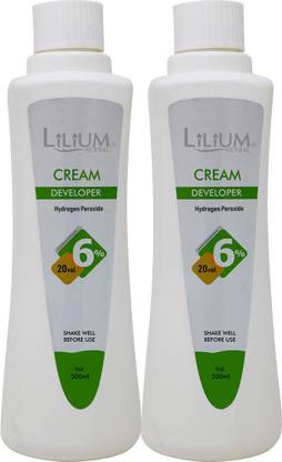 LILIUM 6% 20 VOL Cream Developer 500ml, Pack of 2