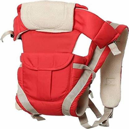 FIRST TREND Multipurpose Strong 4 in 1 Baby CarrierÂ With Coushion Padding For Baby Comfort Front Carry facing in and out, back carry, feeding position RED Baby Carrier
