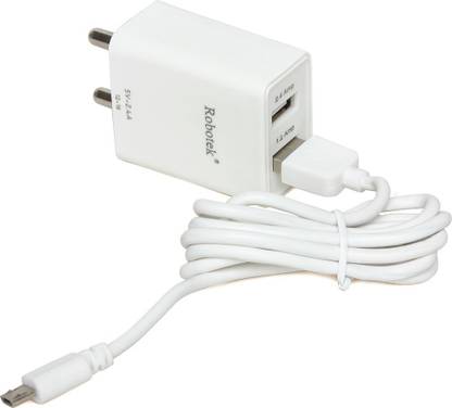 Robotek 2.4 A Wall Charger for Mobile with Detachable Cable