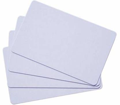HOHE 1Kb HF 13.56Mhz RFID Card Thermal Printable Thin Plain White Smart Chip Card (Set of 10) Time & Attendance, Access Control