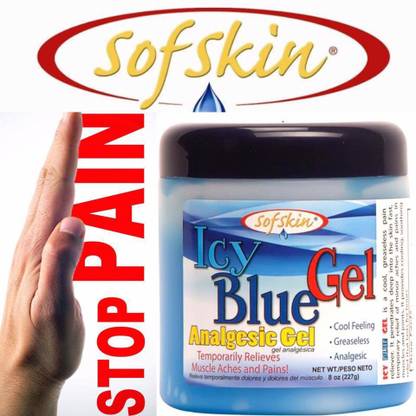 Sofskin ICY BLUE GEL, 200 Gm (American Brand) - For Pain Relief Gel