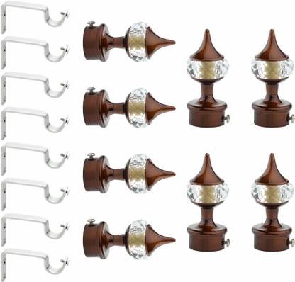 Welson Brown Rod Rail Bracket Curtain Knobs Hooks Rods In India At Flipkart Com Welson Brown Rod Rail Bracket Curtain, Curtain Rod Knobs India