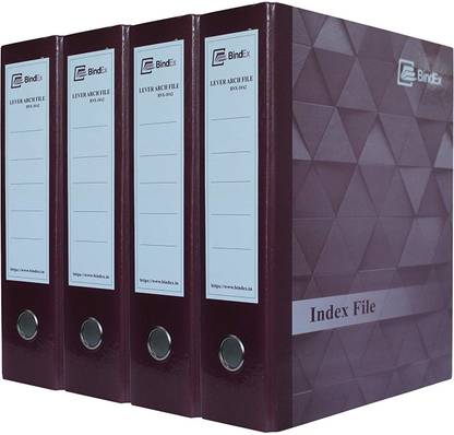 bindex Cardboard Office Lever Arch Box File Laminated 3D Design (Dark Gray) Pack of 4 Box File Binder Office | Portfolio | Documentation | Folder Cover | Index | Envelope File