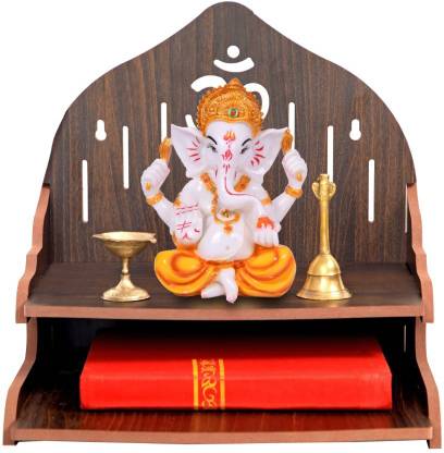 स्टैस्टोर Wooden Singhasan Temple for God, Laddu Gopal Sinhasan for Pooja Mandir, Singhasan for Diwali, Durga Pooja, Navratri, Ganesh Chaturthi - Multicolor (Red) Engineered Wood Home Temple इंजीनियर वुड घर का मंदिर