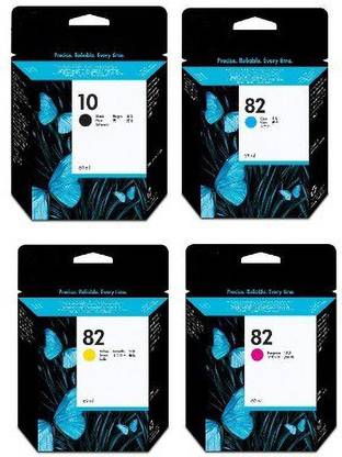 RM CARTRIDGE 10 / HP 82 4 Colour Ink Cartridge Multipack - (C4844AE/C4911A/C4912A/C4913A) Black + Tri Color Combo Pack Ink Cartridge