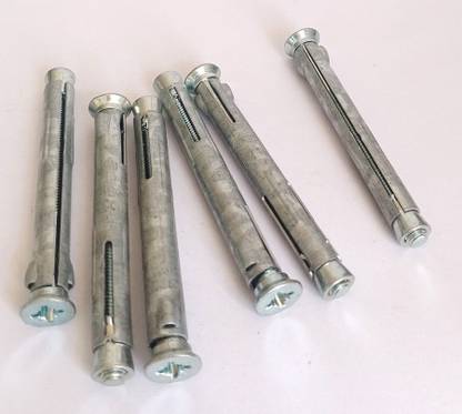 Hardware Nut & Bolt Set Anchor Fastener Silver M6 (Length 85mm) (5 Pcs)
