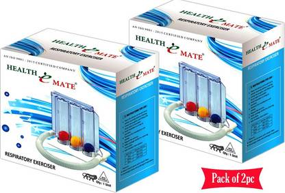 HealthEmate Spirometer/ Respirometer/ 3-Ball Exerciser/ Lung Exerciser 2PC Respirometer Respiratory Exerciser