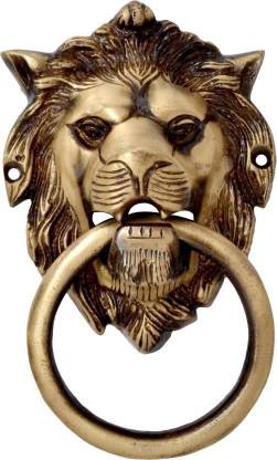 Craft Mart Brass Lion Mouth Door Knocker Decorative Showpiece  -  13.7 cm