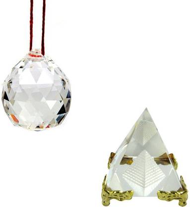 shakti Education Pyramid and Crystal Ball For Academic Success Decorative Showpiece  -  5 cm