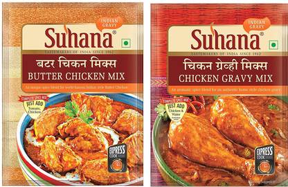 SUHANA Butter Chicken 50g x 4, Chicken Gravy 80g x 4