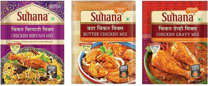 SUHANA Non Veg Combo 6 - Butter Chicken 2 + Chicken Gravy Mix 2 + Chicken Biryani Mix 2