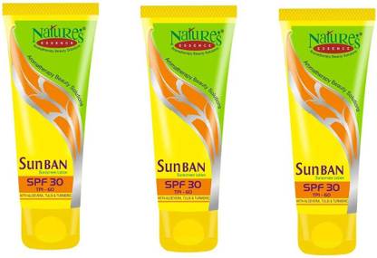 Nature's Sunscreen - SPF 50 Sun Ban Sunscreen lotion SPF-30, 60ml each(Pack of 3)