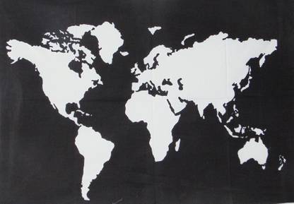 DORAYA World Map Psychedelic Bohemian Tapestry Cotton Printed Wall Hanging Small World Map Black And White Tapestry 30x40 Tapestry