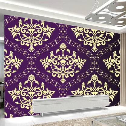 Luxury Vinyl Floral & Botanical Purple, Gold Wallpaper