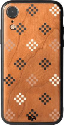 DailyObjects Peach Diamonds Wood Back Cover for Apple iPhone XR