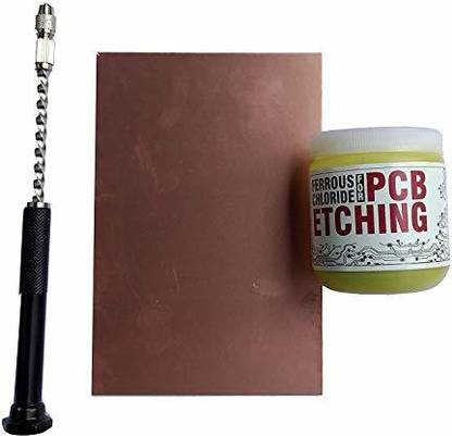Ihc PCB Design Kit (PCB, Etching Powder, HandDrill, Drill Bitx2) by Indian Hobby Center Educational Electronic Hobby Kit