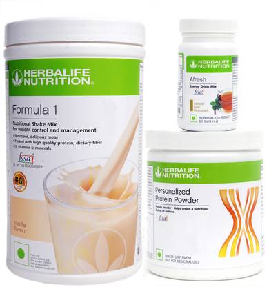 Herbalife Nutrition FORMULA 1 VANILA 500g WITH PROTIEN POWDER 200g +AFRESH TULSI 50g SET OF 3PCS Protein Shake