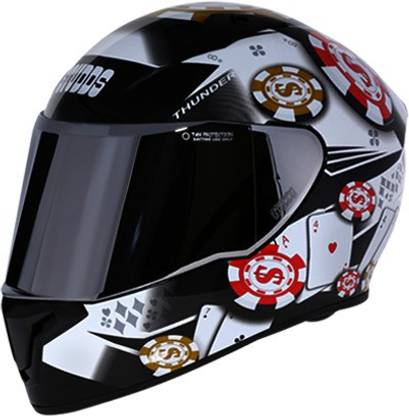 STUDDS THUNDER D6 GLOSSY N6 BLACK AND WHITE XL Motorsports Helmet