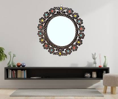 art export Wooden Frame With 4 Hook For Living Room , Bedroom Decorative Mirror