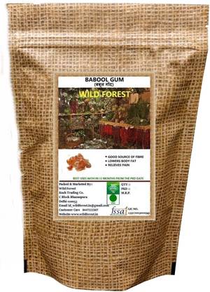 WILD FOREST Babool Gum, Babool Gond, Gond Kikar, Gum Acacia Nilotica, Gum Arabic, Gond Dried Gum