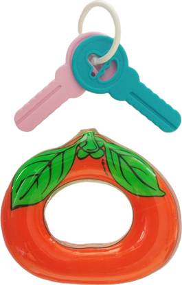 Enorme Water Filled Soft BPA-Free Cooling Tomato Shape Teether with Free Teething Keys for Infants, Safe Easy Teething and Chewing Teether