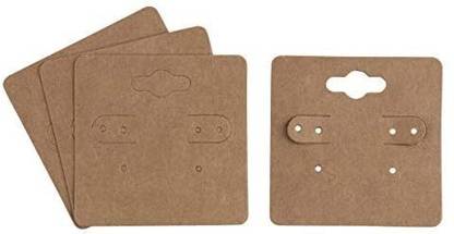 Juvale Earring Cards 200-Pack Hanging Earring Card Holder, Kraft Paper Jewelry Display Cards for Earrings, Ear Studs, , 2 x 2 I