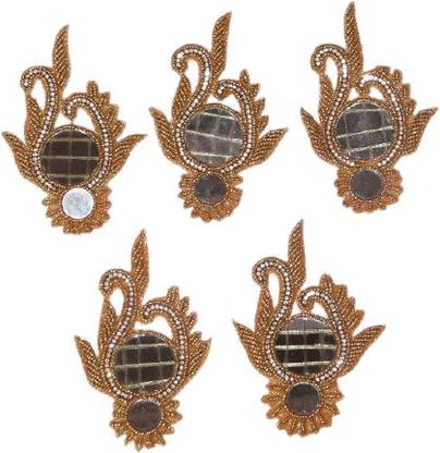 Dealx aari work patch peacock design pack of 5