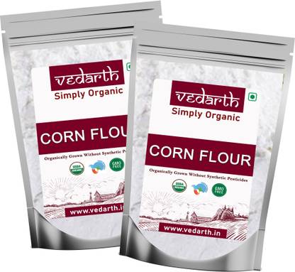 Vedarth Pack of 2 Corn Starch / Corn Flour 250 Gram Each Pack Starch Powder