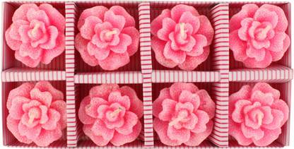 AAKAR Beautiful Flower Wax Floating Candles in Water Flower Shaped Diyas/Candles for Home Decor, Diwali Gift, New Year Gifts Multicolour Flowers Shape Wax Candles Set Candle(set of 8 candles) Candle