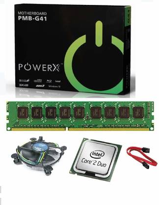 powerx G41 Motherboard Kit with Core 2 Duo 4GB DDR3 RAM Combo Motherboard