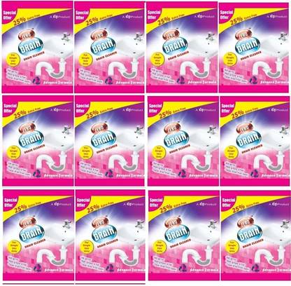 VERIFIED Strong Drain cleaner for Sink And pipe clog cleaner Any Blockage Pack Of 12 Pc ( 600 gm ) Powder Drain Opener