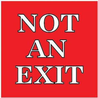 VVWV NOT AN EXIT SIGN STICKER Emergency Sign