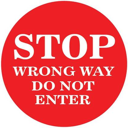 VVWV STOP WRONG WAY DO NOT ENTRY SIGN STICKER Emergency Sign
