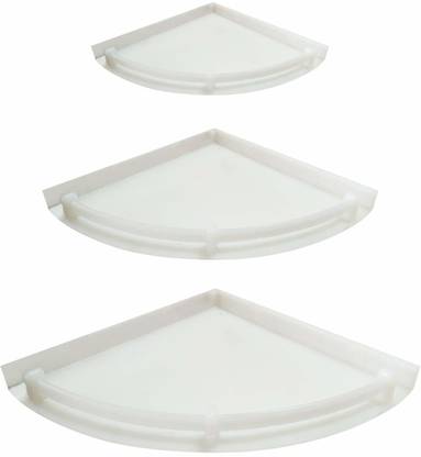 Epraiser ABS Unbreakable Premium HQ Corner Shelf for Storage and Bathroom Accesssories Plastic Wall Shelf