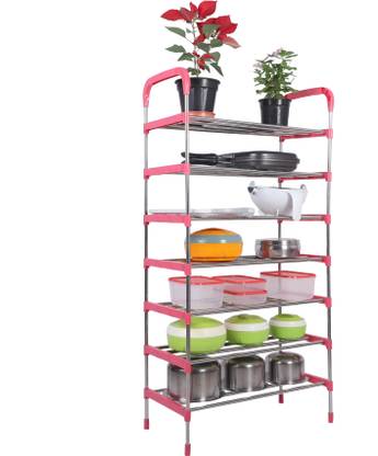 Three Secondz Utensil Kitchen Rack Steel, Plastic 7 layers Iron Kitchen Utensils Rack | Dish Rack | Utensils Stand | Kitchen Storage Rack | Kitchen Organizer