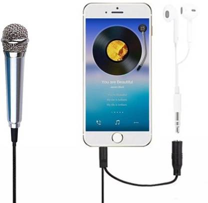 Triangle Ant 3.5mm Portable Vocal Microphone, Mobile Karaoke Microphone Condenser Mic for iPhone/iPad Samsung Android Laptop, Use for Voice Recording, Internet Chatting (Silver) Microphone