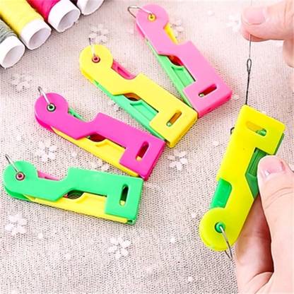 BAS Automatic Sewing Needle Threader Device for Thread Insertion Guide Hand Stitching and Sewing - Pack of 5 Thread Pick