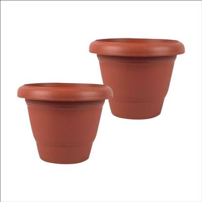 Asian Aura 10 inch Heavy Duty Plastic Garden Planters Plant Container Set