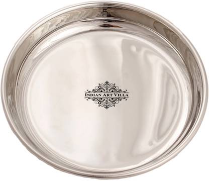 इंडियानार्टविला Brass Steel Rice Plate, Serveware & Dinnerware, 4.6'' Inch राइस प्लेट्स