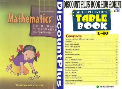 NCERT Mathematics Textbook Of Maths For Class 6 (Without Binding) With Multiplication Table Book 1 To 40 Little Masters
