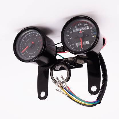 auto trends Universal Motorcycle LED Dual Odometer Speedometer Tachometer Speedo twin Meter Analog Speedometer