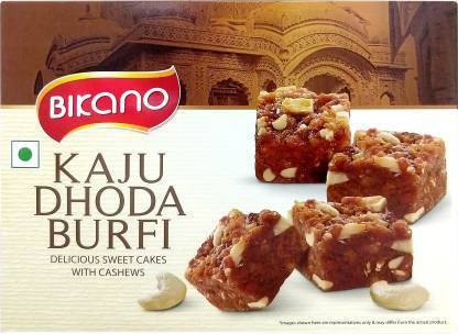 Bikano Kaju Dhoda Burfi Delicious wheat flour sweet cakes (Pack of 1) Box
