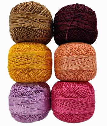 NTGS Crochet Cotton Thread Yarn for Knitting and Craft Making Combo Pack of 6 roll 20 grms per roll #6