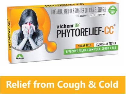 ALCHEMLIFE PhytoRelief - CC - 10 Lozenges, Pack of 2 (10x2=20 Lozenges)|Natural Cough Cold Relief
