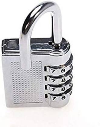 Rangwell 4 Digit Silver Resetable Combination Hand Bag Luggage Password Pad Lock Padlock (Silver) Rev-A-Lock Cabinet Security System