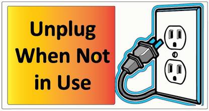 VVWV Unplug When Not In Use Sign Sticker Emergency Sign